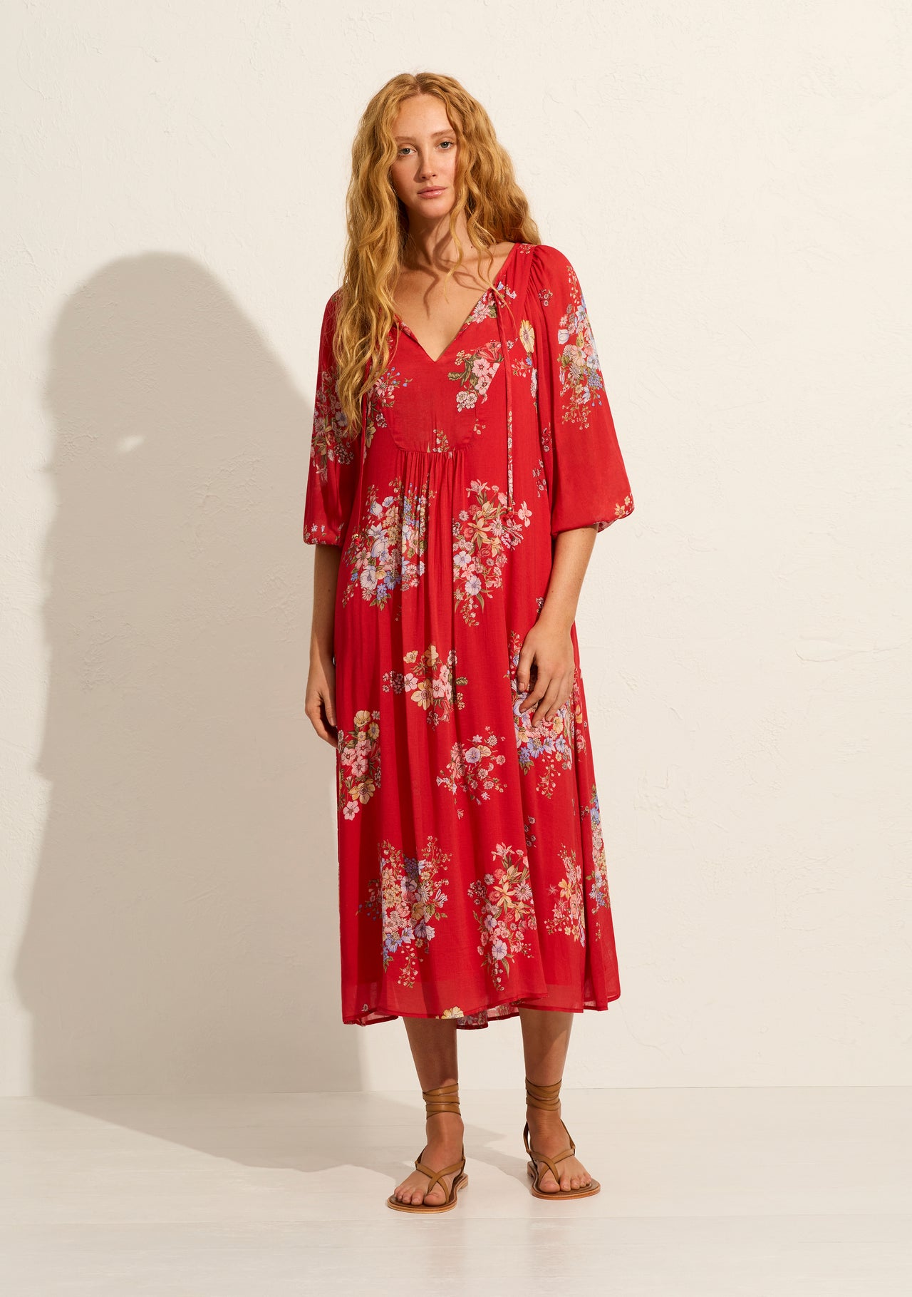 Auguste Willow Midi Dress | Red