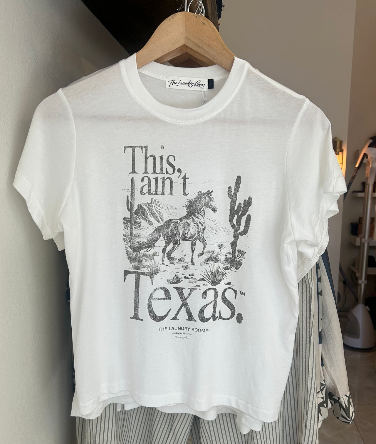 The Laundry Room | This Ain't Texas Stallion Tee | White