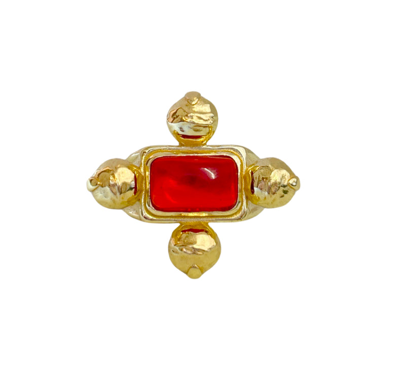 Mountain & Moon Petra Ring | Gold & Red