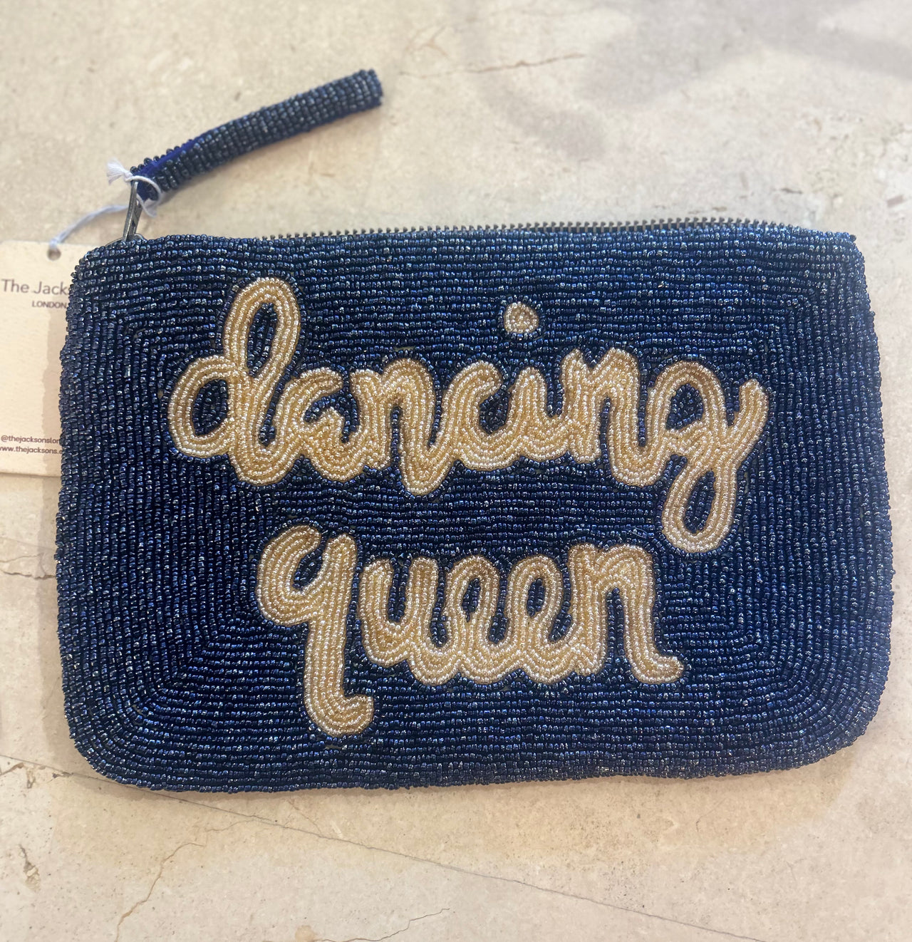 The Jacksons London | Dancing Queen Beaded Clutch | Midnight / Gold