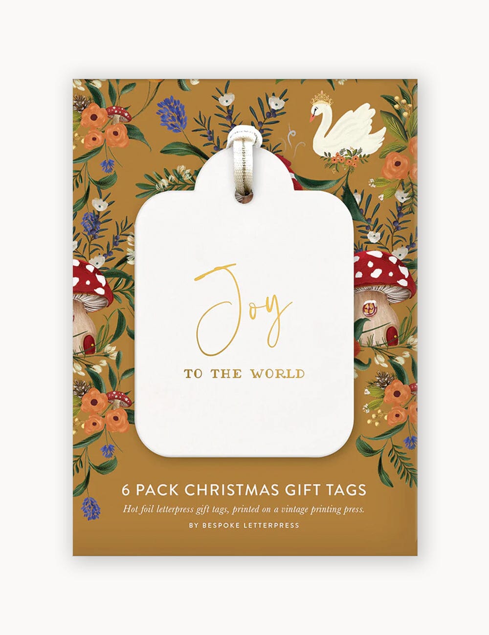 Bespoke Letterpress Christmas Gift Tags 6 PK | Joy To The World