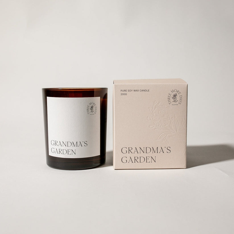 Three More Days Candle | Grandma's Garden : White Musk / Basil / Neroli / Bergamont Candle