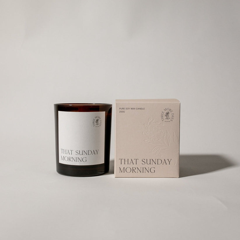 Three More Days Candle | That Sunday Morning : Pine Needle / Grape / Neroli / Cedarwood / Mandarin