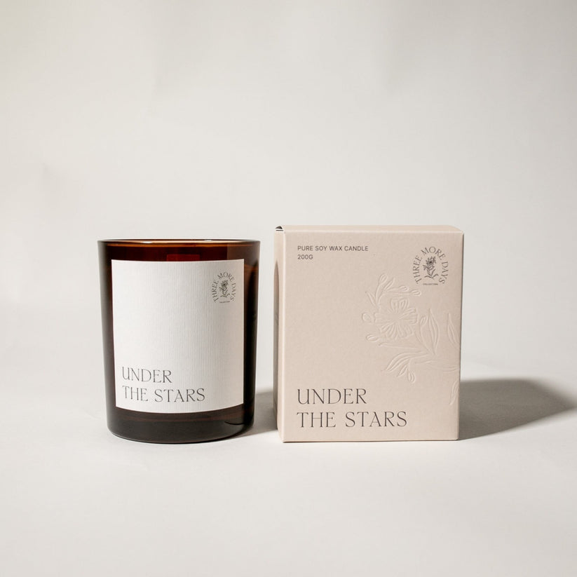 Three More Days Candle | Under The Stars : Water Lily / Jasmine / Guaiac Wood / Lotus / Sandalwood