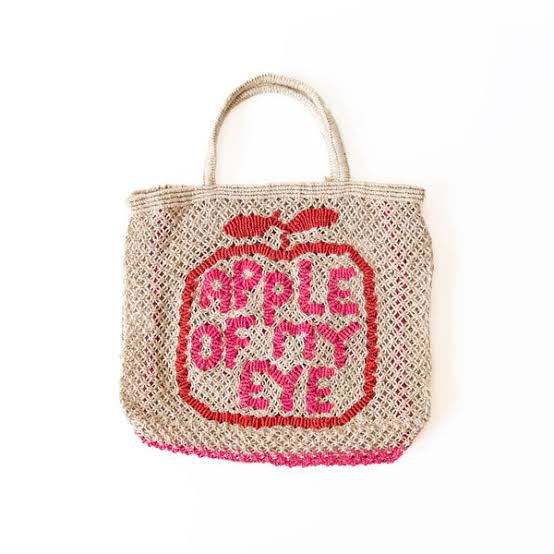 The Jacksons London Jute Bag | Apple Of My Eye | Natural / Natural, Pink