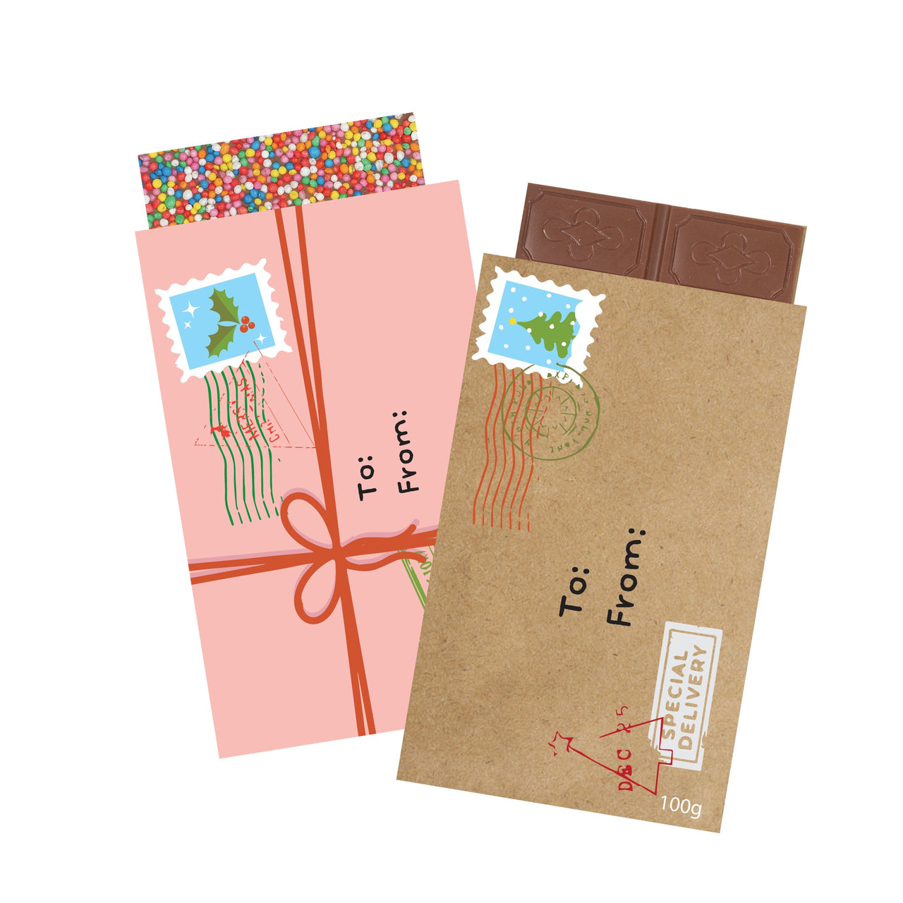 Freckleberry Chocolate Factory | Milk Chocolate Blocks | Envelope Sleeves