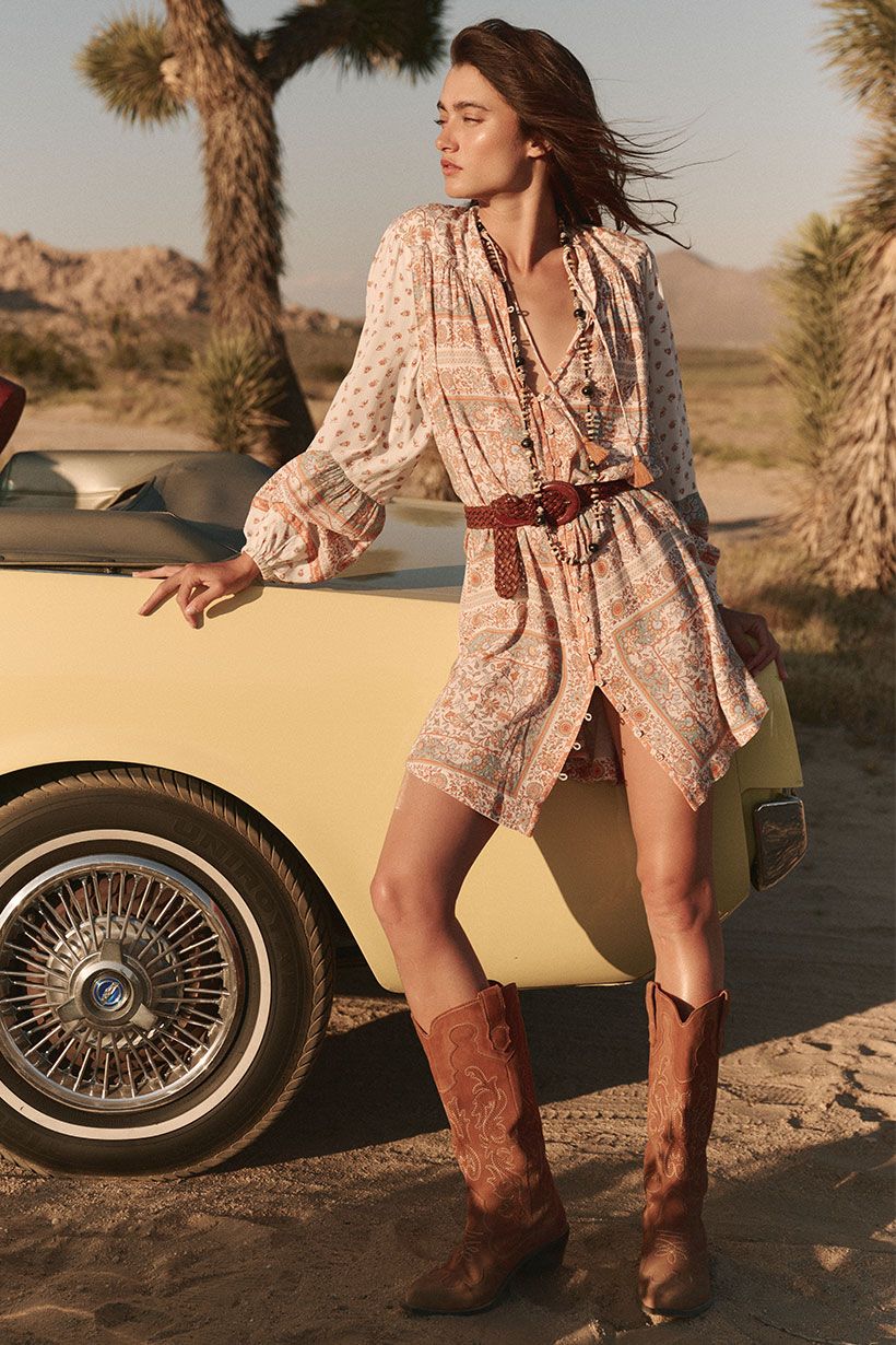 Spell Sunshine Bandit Tunic Dress | Desert Sage