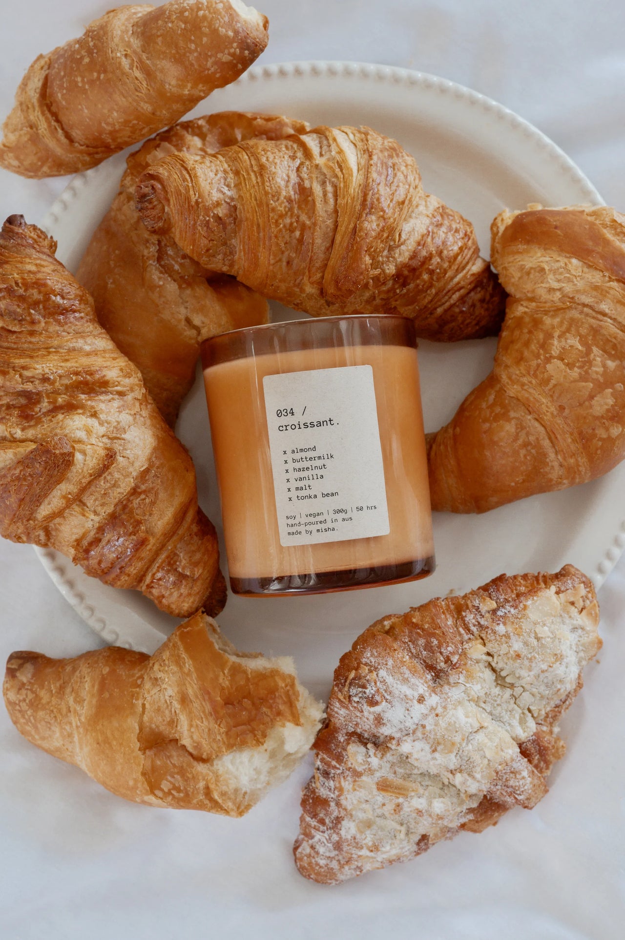 Made By Misha. Candles | 034 Croissant ; Almond / Buttermilk / Hazelnut / Vanilla