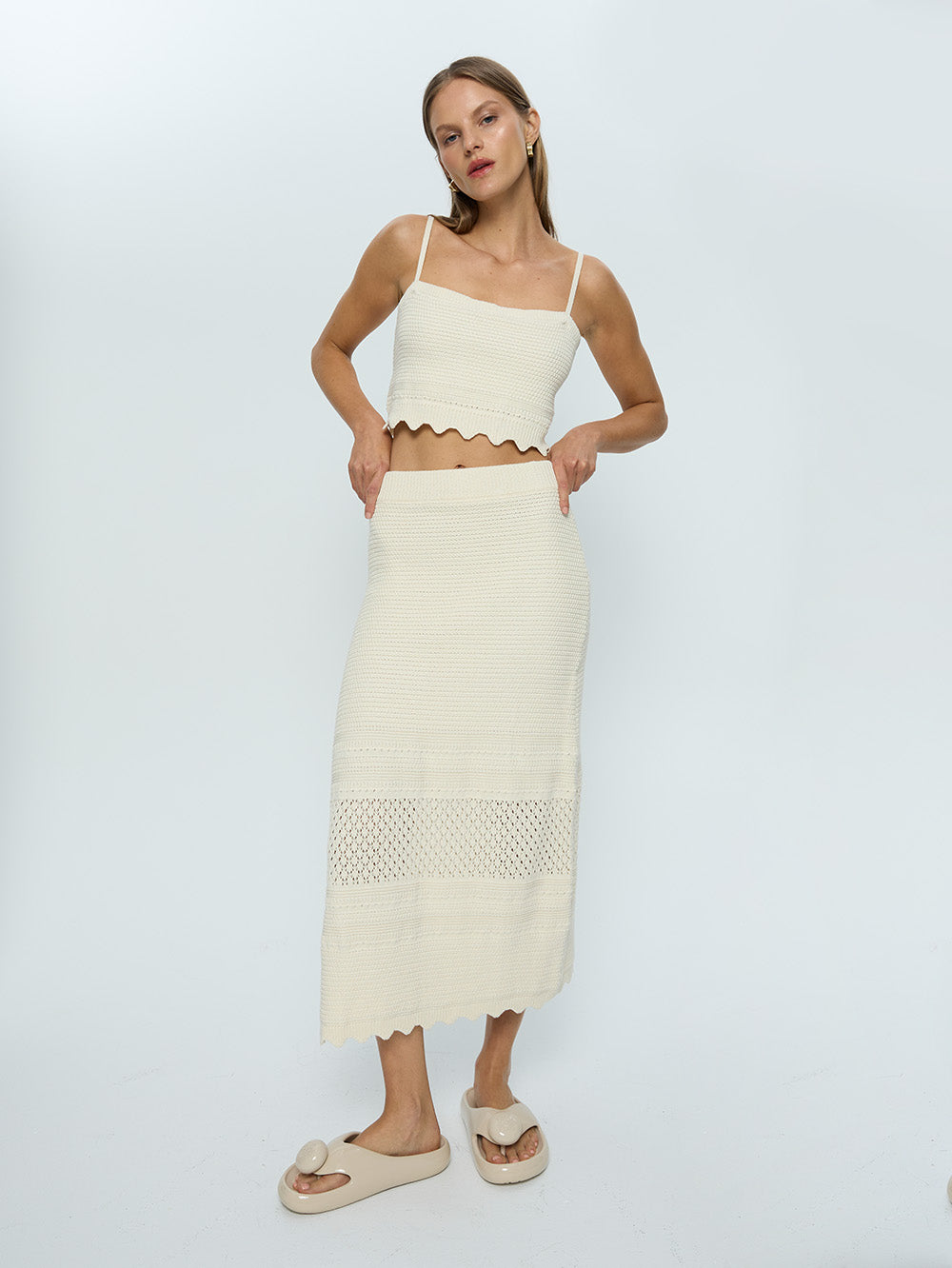 Kivari Sabela Knit Skirt | Cream