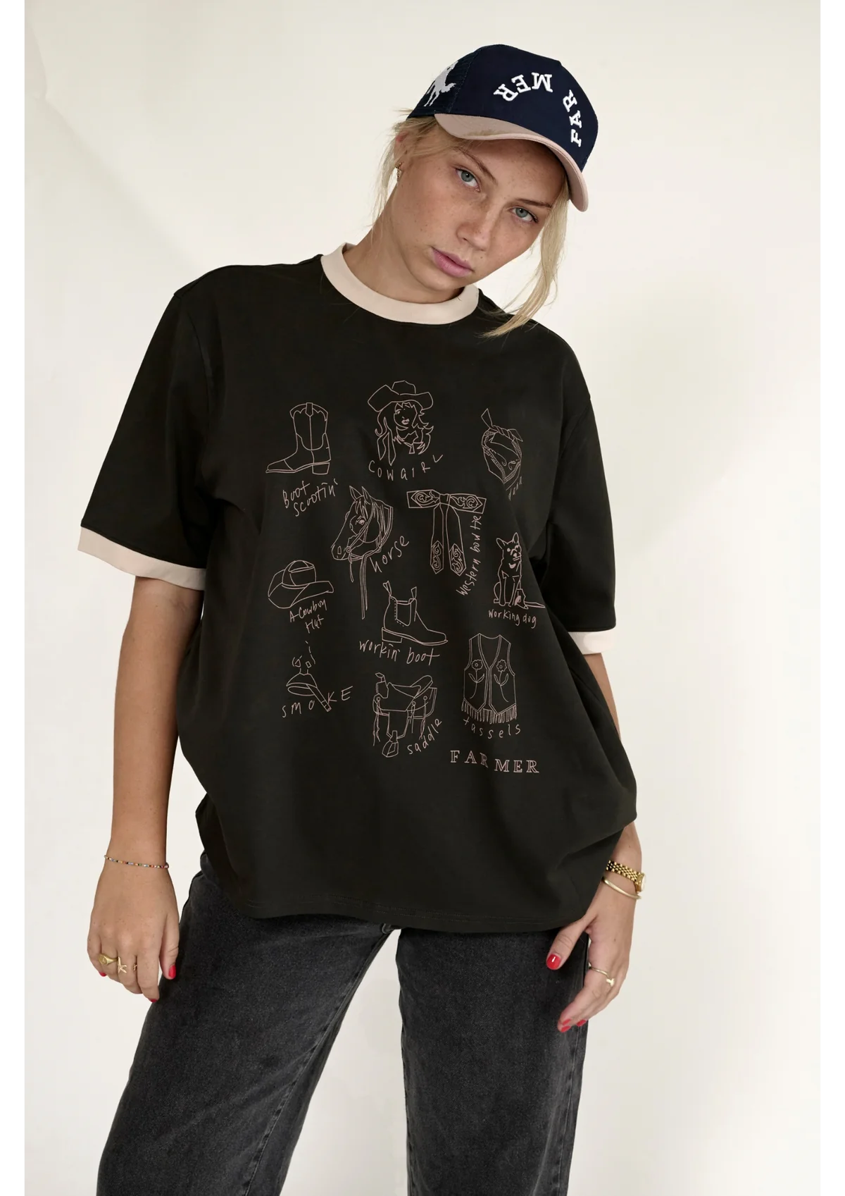 FAR MER By Whitney. Cowboy Culture Ringer Tee